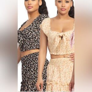 fashion. Brand new two piece set. black with floral design